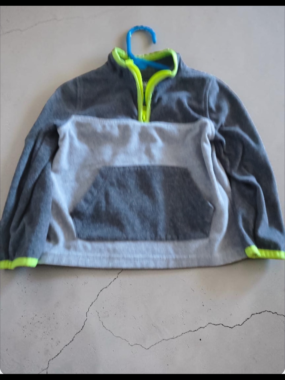 OshKosh B'gosh Grey Pullover with Neon Green Trim
